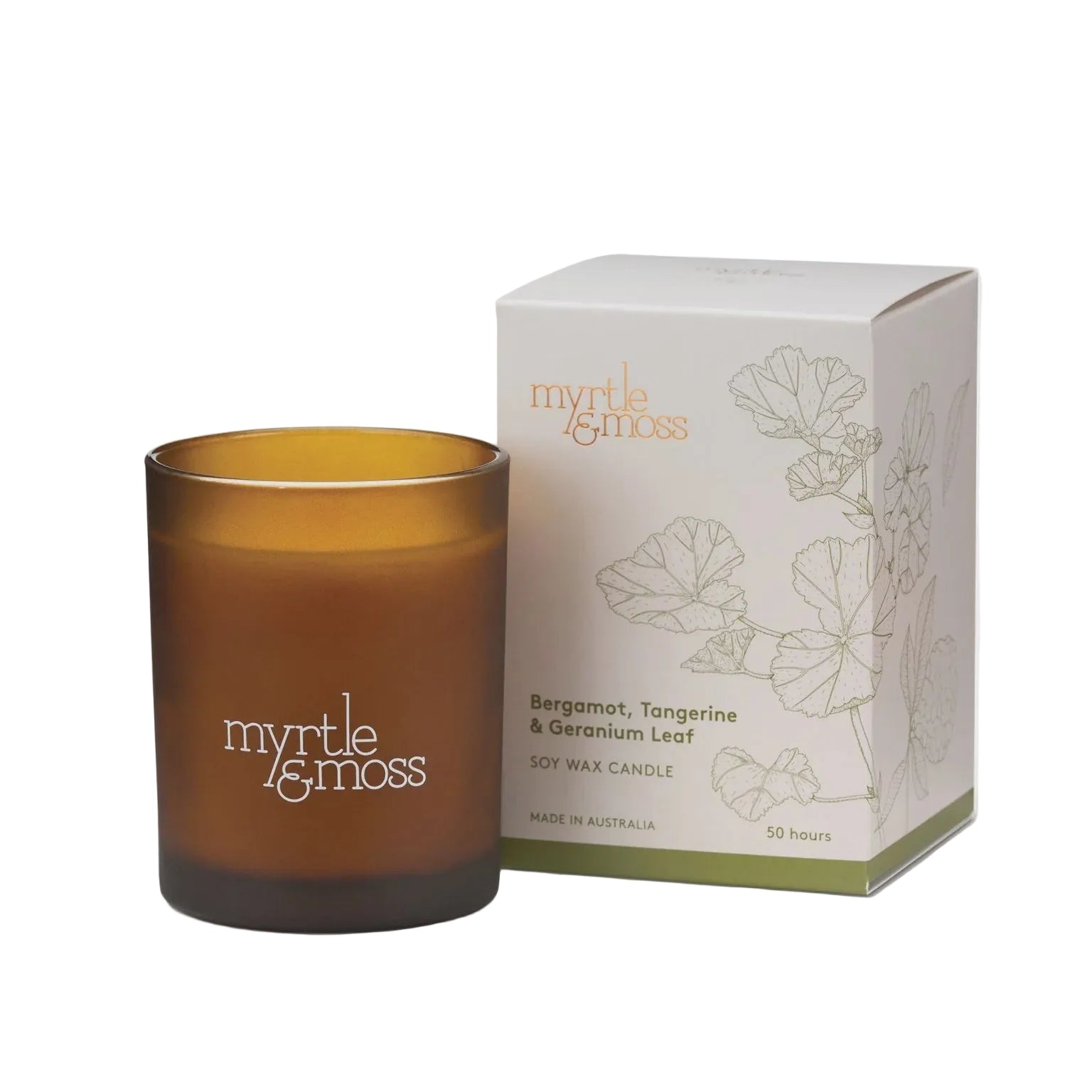 Soy Wax Candle Large Bergamot Rind, Tangerine and Geranium Leaf Gifts and Accessories Myrtle & Moss