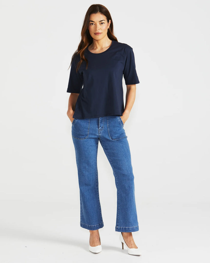 Naomi Tee Navy Tops Betty Basics   