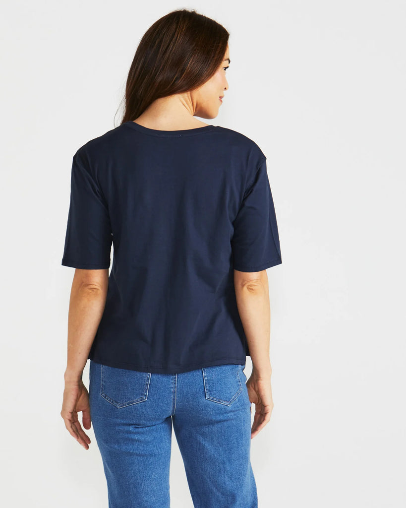 Naomi Tee Navy Tops Betty Basics   