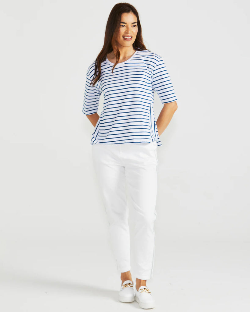 Naomi Tee Navy Stripe Tops Betty Basics   