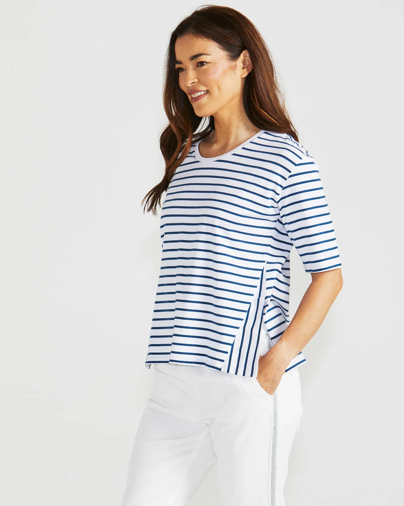 Naomi Tee Navy Stripe Tops Betty Basics   