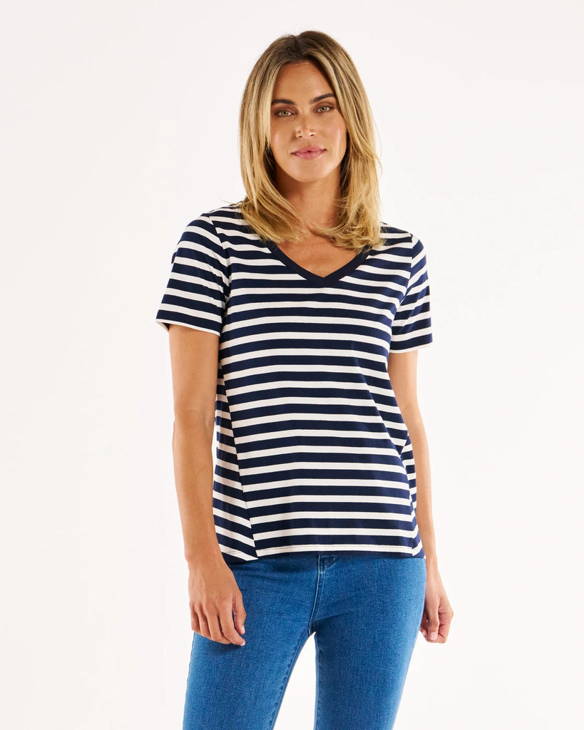 Luella Tee Navy Stripe Tops Betty Basics   