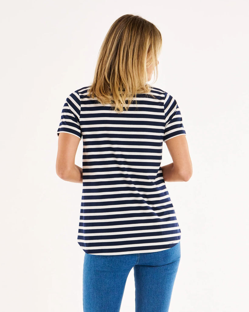 Luella Tee Navy Stripe Tops Betty Basics   