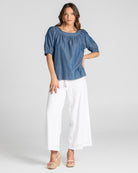 Bliss Top Basic - Blue Chambray Tops Boom Shankar   