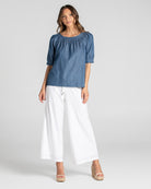 Bliss Top Basic - Blue Chambray Tops Boom Shankar   