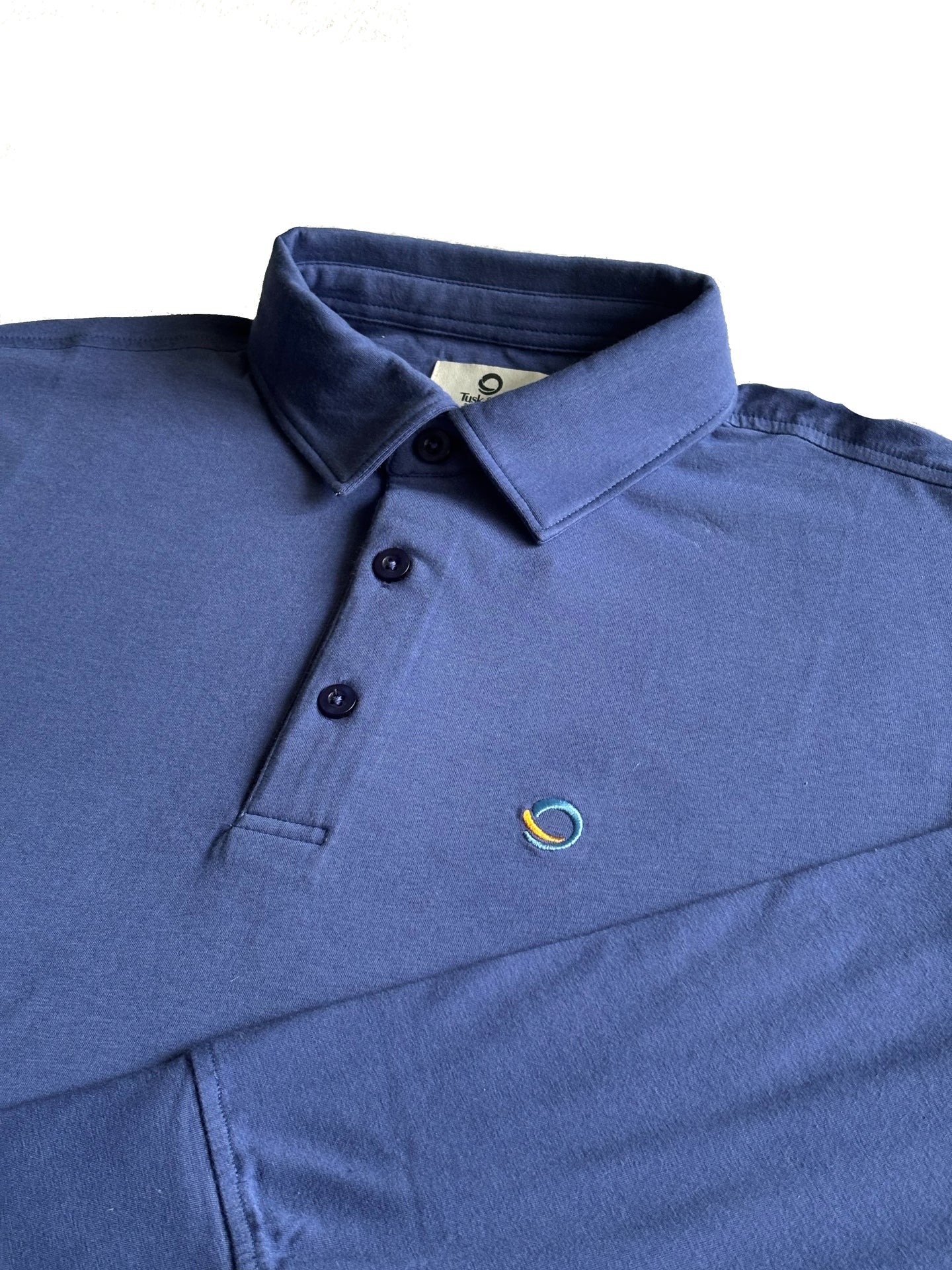 Classic Men Long Sleeve Polo Blue Mens Tops Tusk and Roo