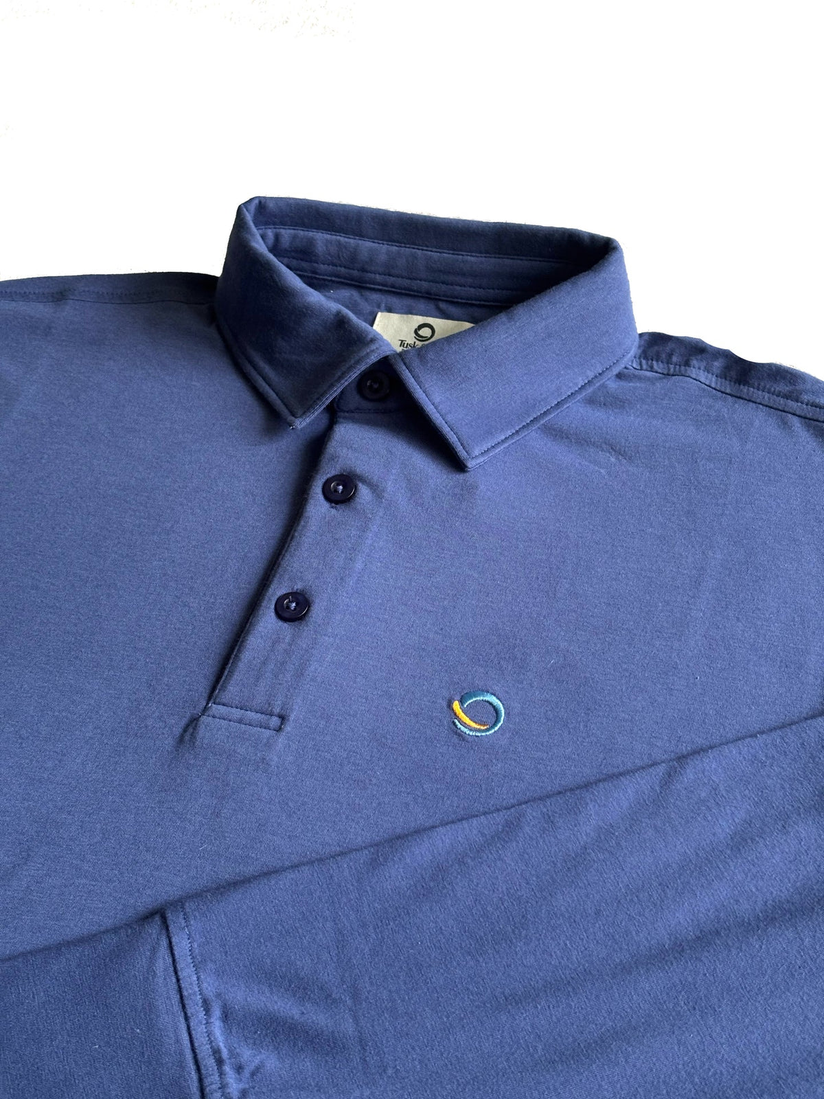 Classic Men Long Sleeve Polo Blue Mens Tops Tusk and Roo