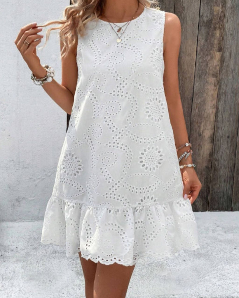 Bobbie Eyelet Dress White Dresses Mutig