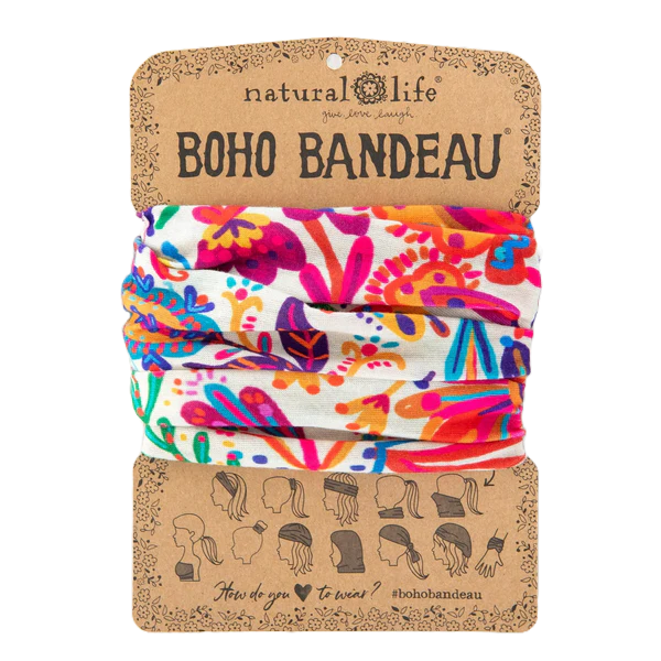 Boho Bandeau Rainbow Cream Floral Bandeau Natural Life   