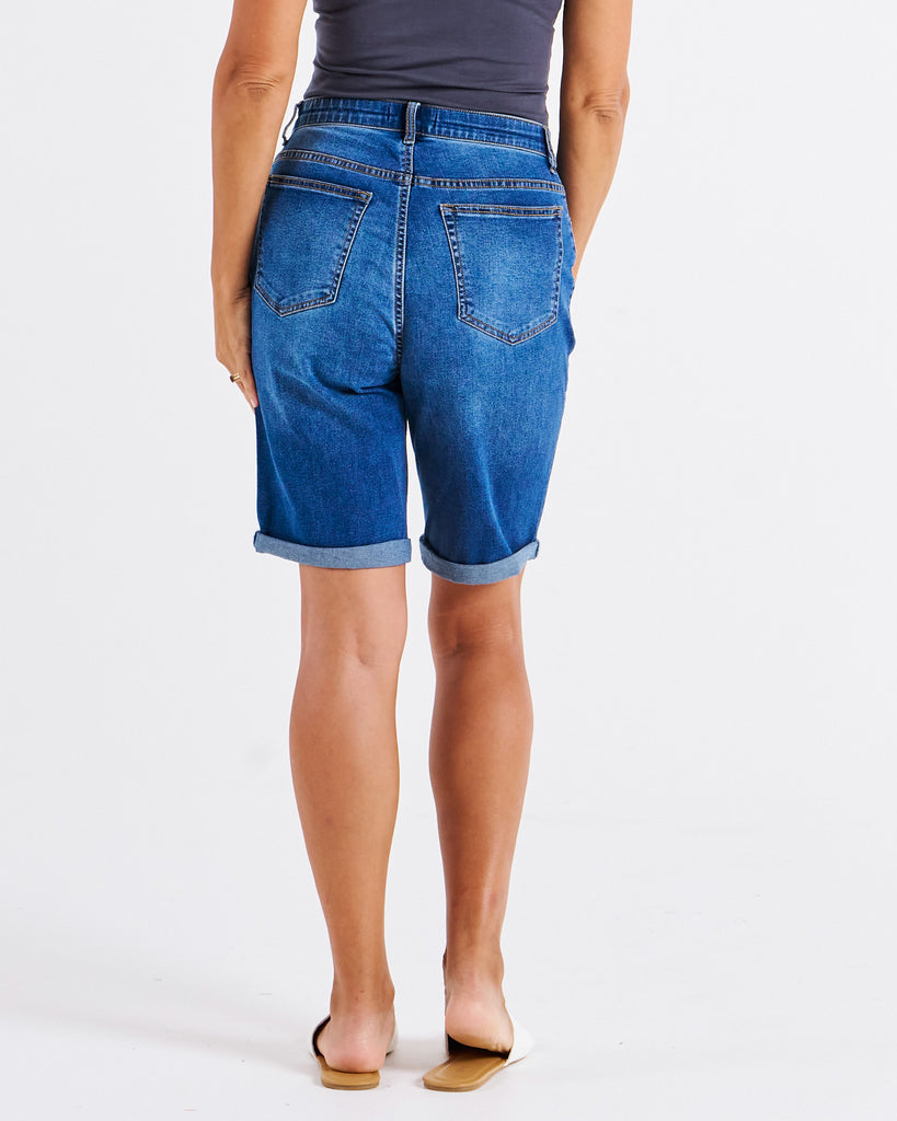 Bonnie Bermuda Denim Indigo Mix Bottoms Betty Basics   