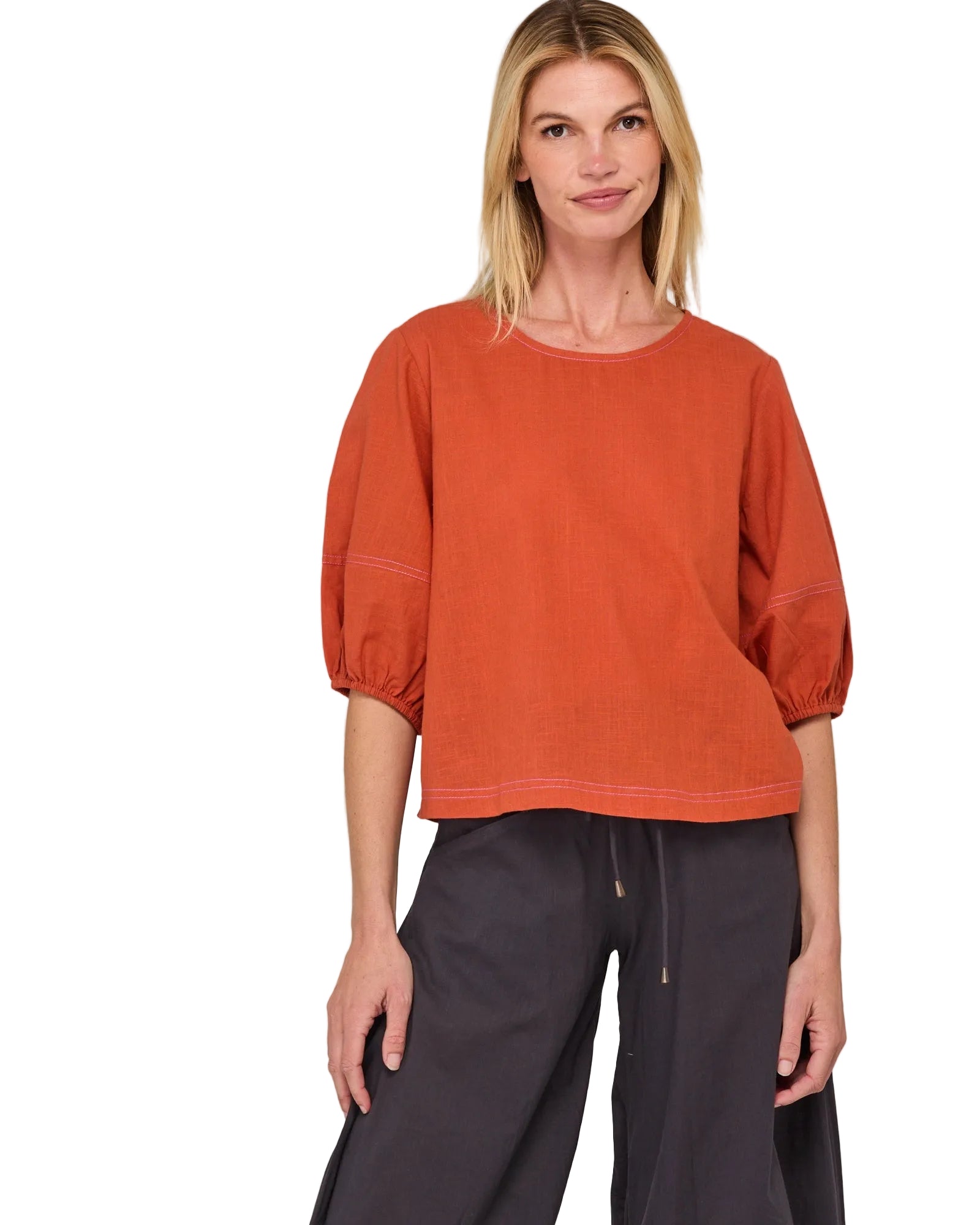 Ava Top Burnt Orange Tops Boom Shankar XS(6- 8)