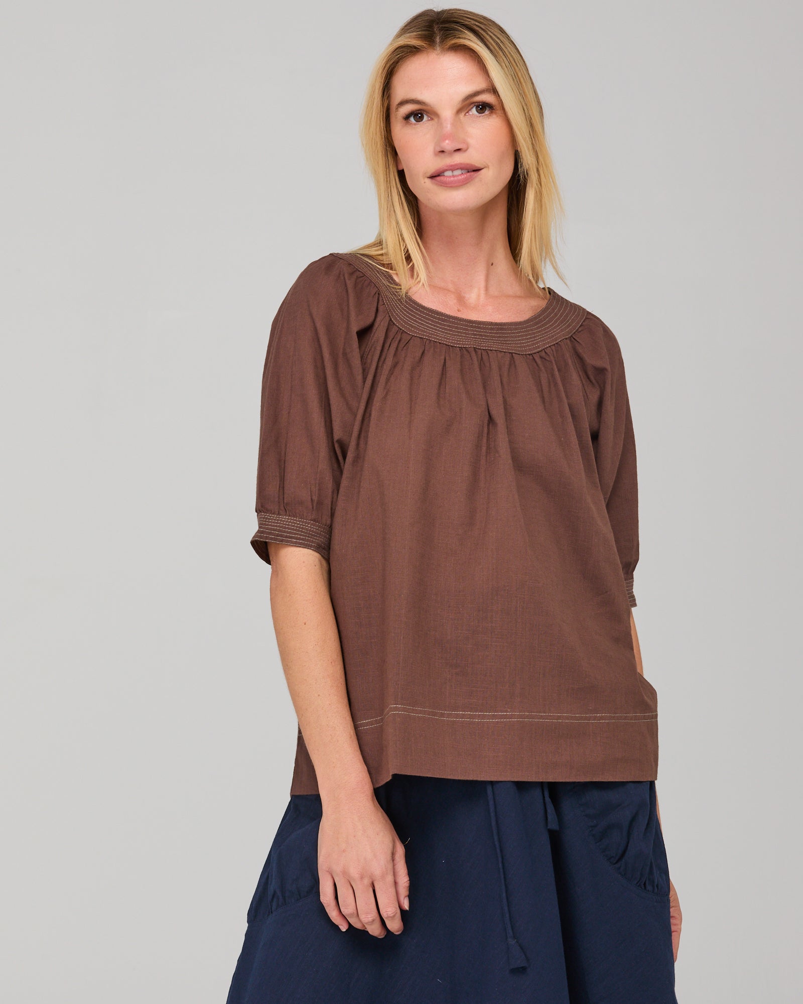 Bliss Top Dark Taupe Tops Boom Shankar