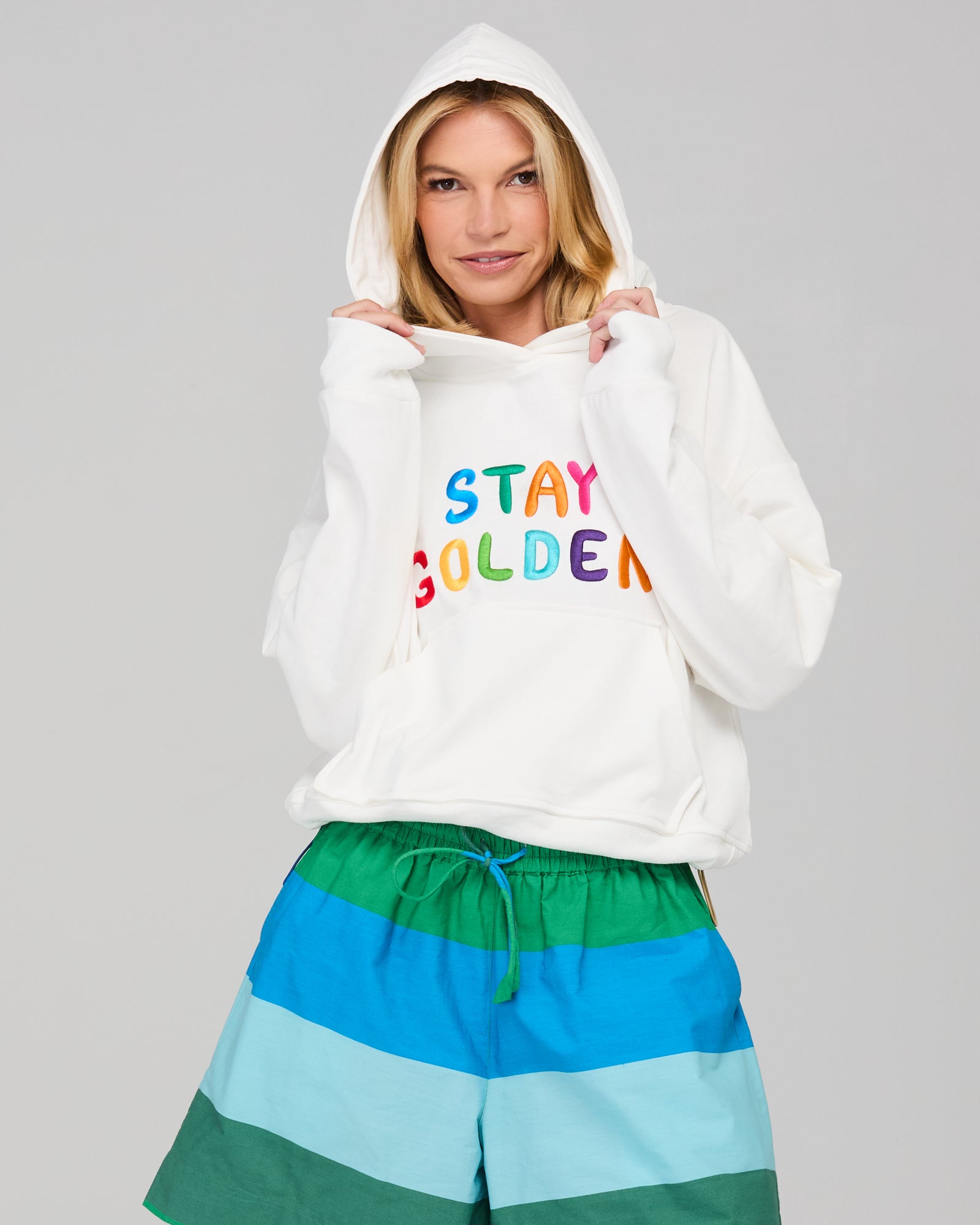 Meeko Embroidered Jumper - White Multi Tops McMurtrie Illustrations