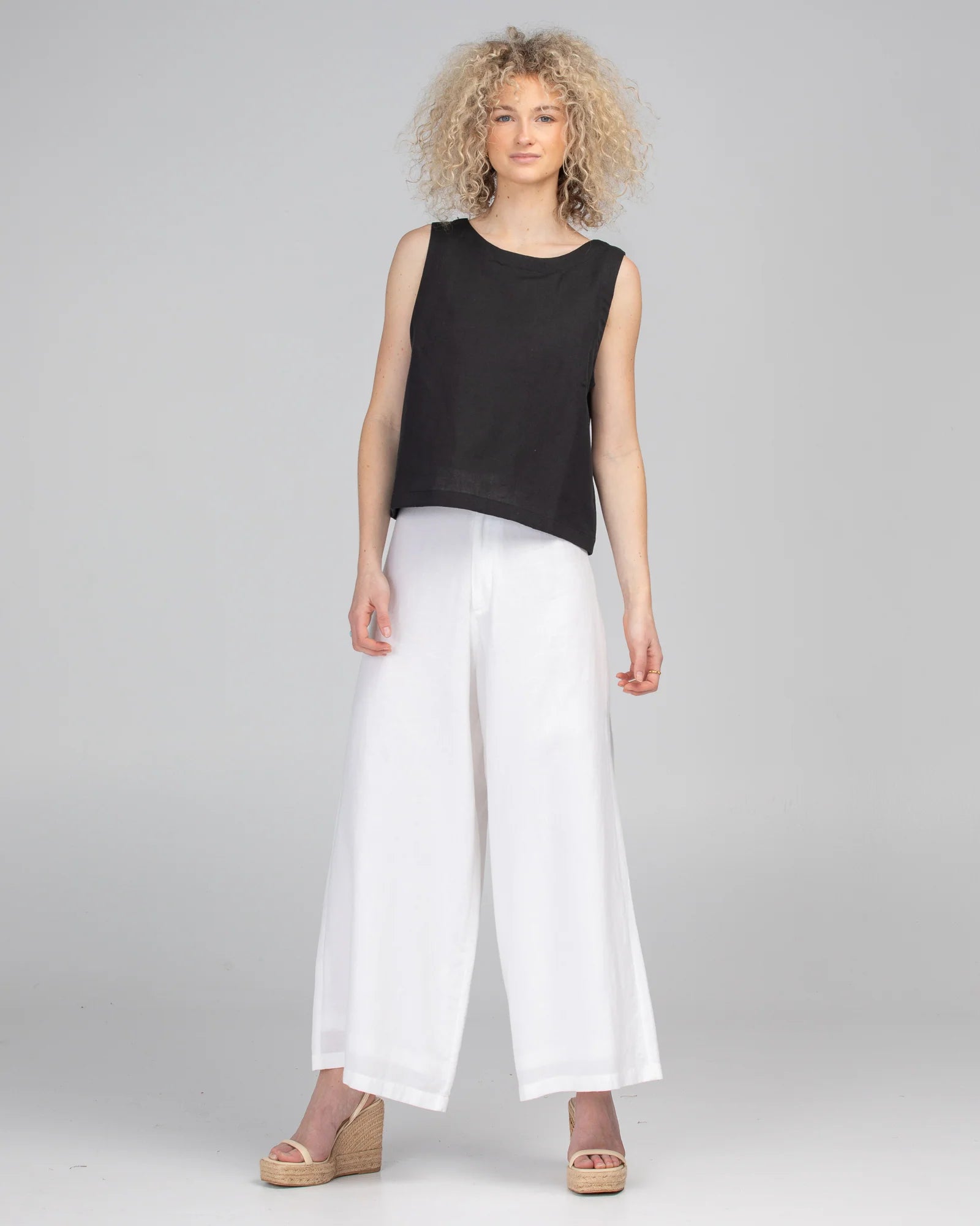 Jedda Linen Pant White Bottoms Boom Shankar