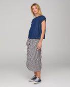 Guru Skirt Navy Seersucker Skirts Boom Shankar