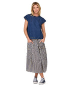 Guru Skirt Navy Seersucker Skirts Boom Shankar 6