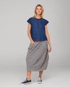 Guru Skirt Navy Seersucker Skirts Boom Shankar