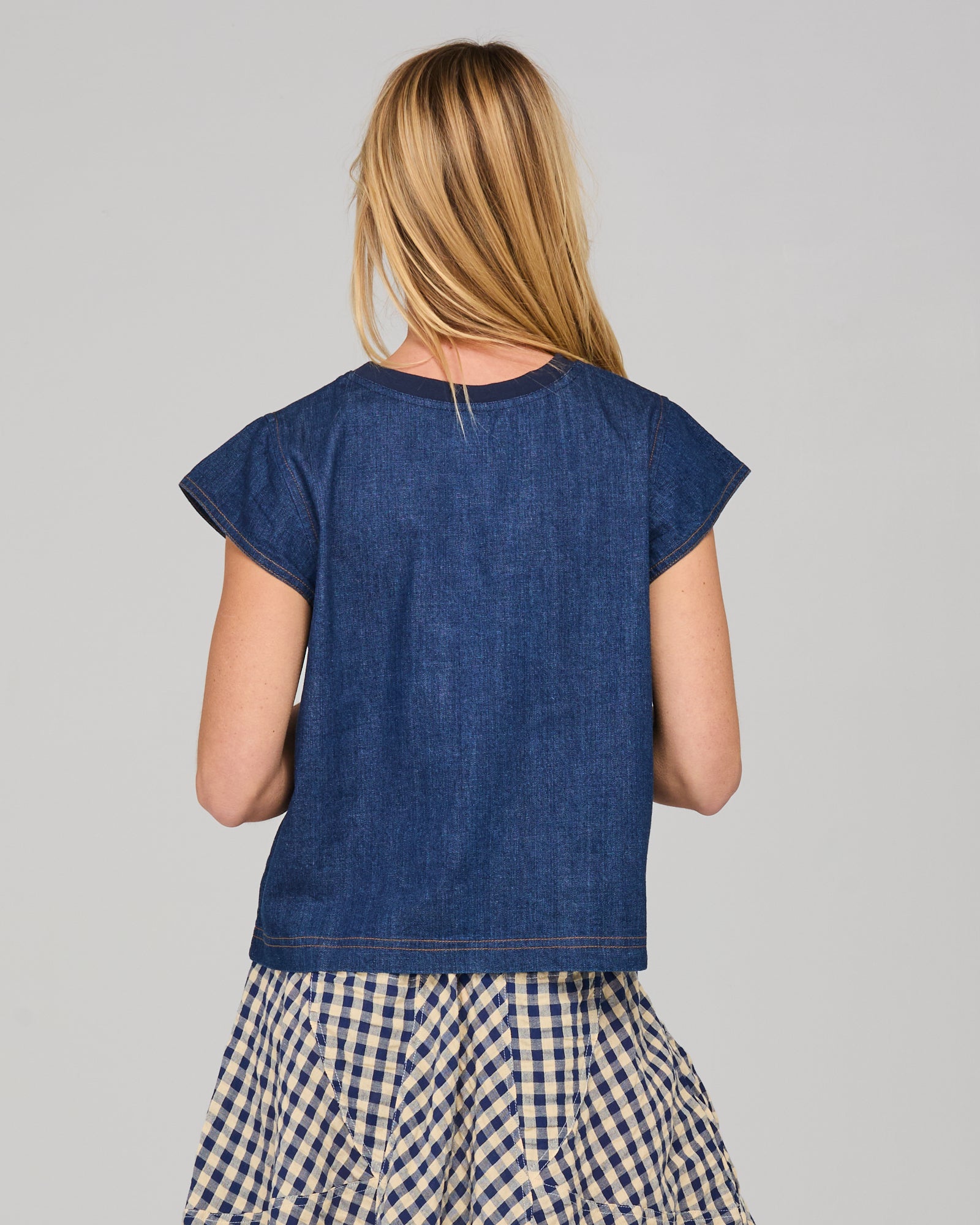 Guru Skirt Navy Seersucker Skirts Boom Shankar