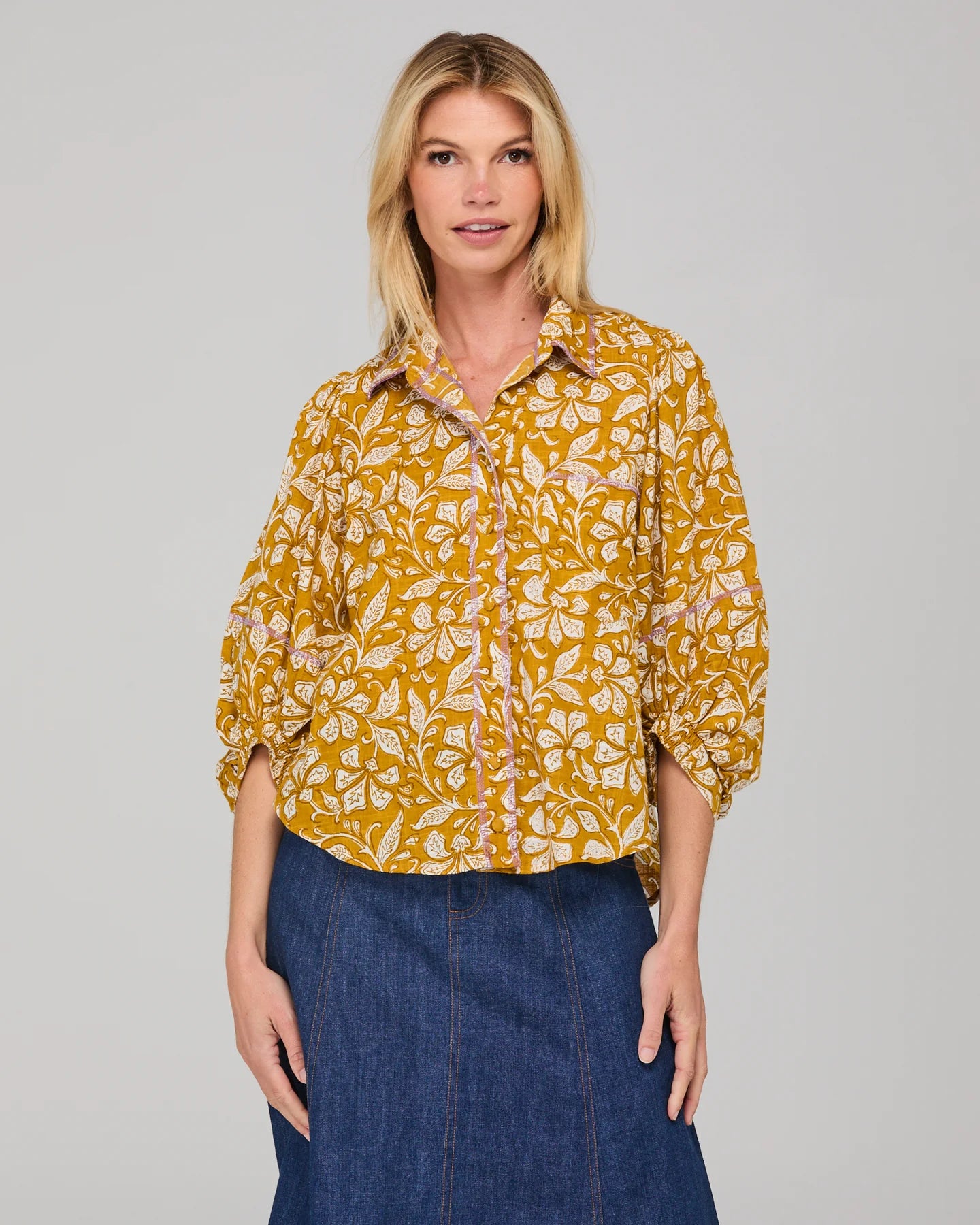Pari Shirt Izumi Mustard Tops Boom Shankar