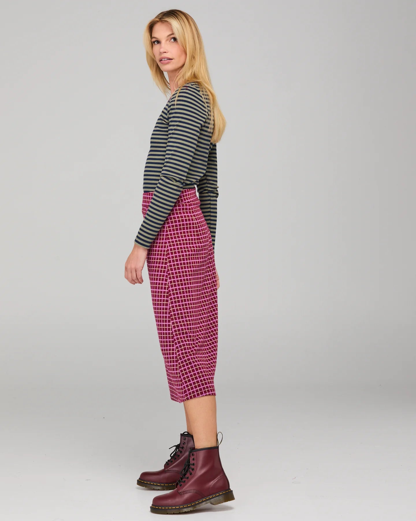 Bellissimo L/S Top Stripe Khaki/Navy Tops Boom Shankar