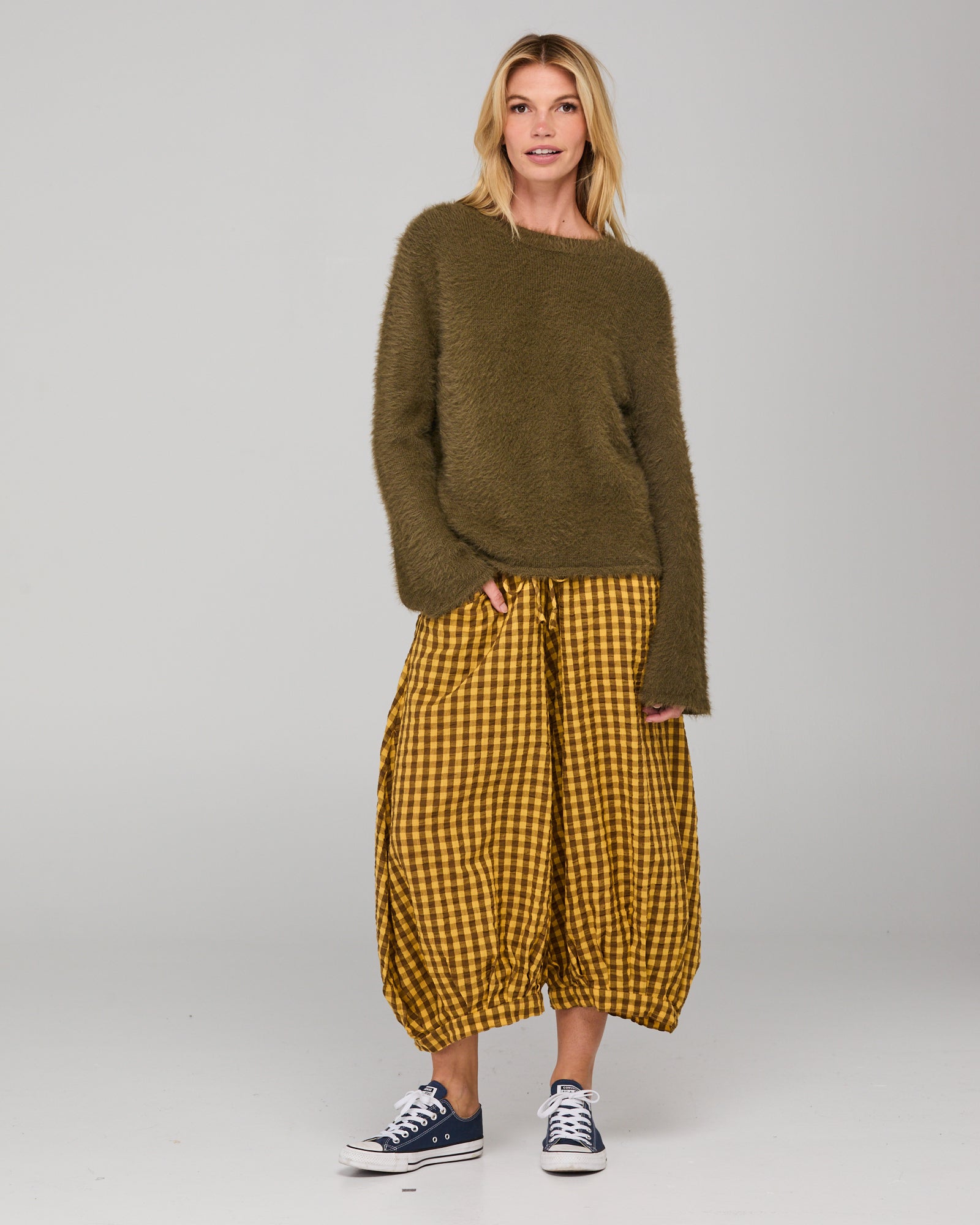 Guru Pant Mustard Seersucker Bottoms Boom Shankar