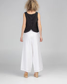 Rose Linen Top Black Tops Boom Shankar