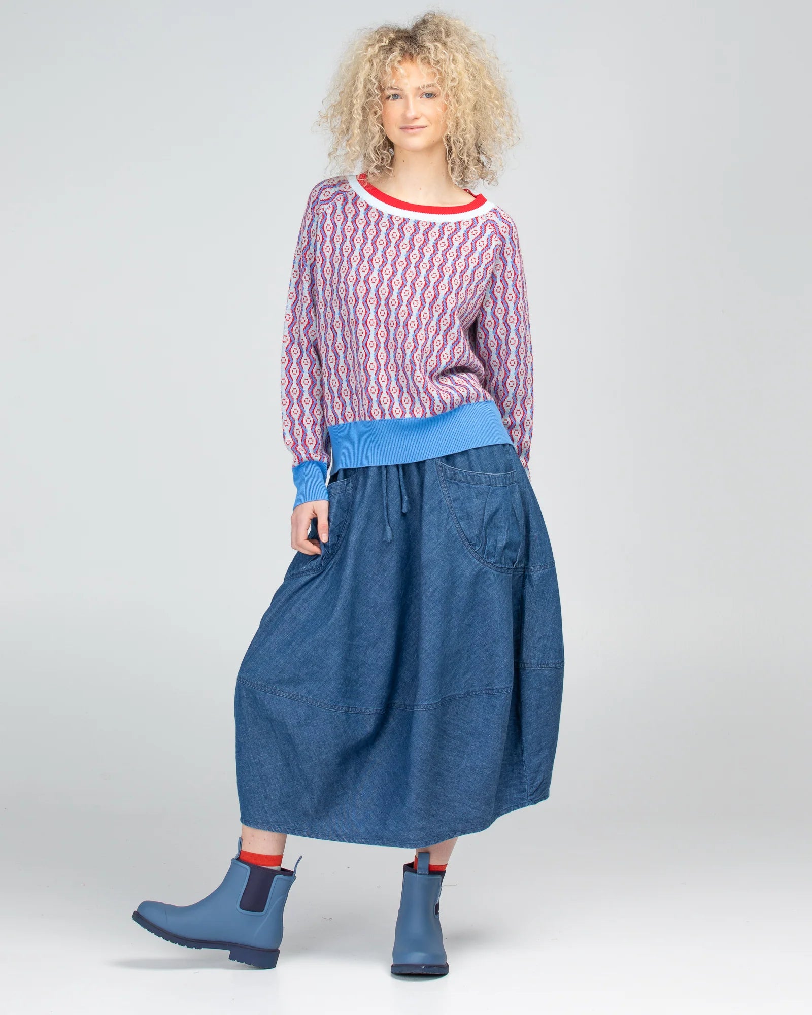 Guru Skirt Mid Wash Denim Skirts Boom Shankar