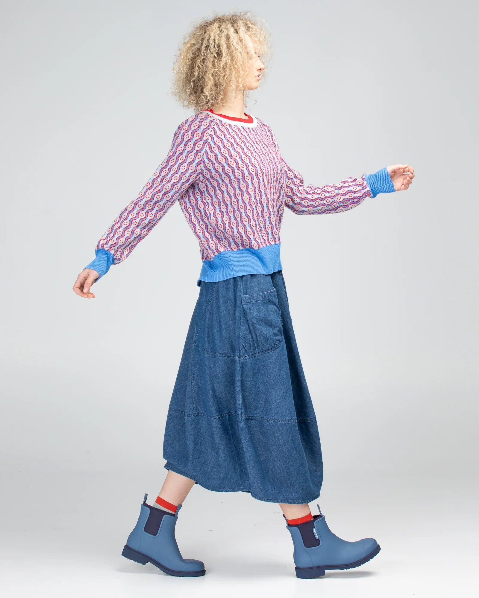Guru Skirt Mid Wash Denim Skirts Boom Shankar