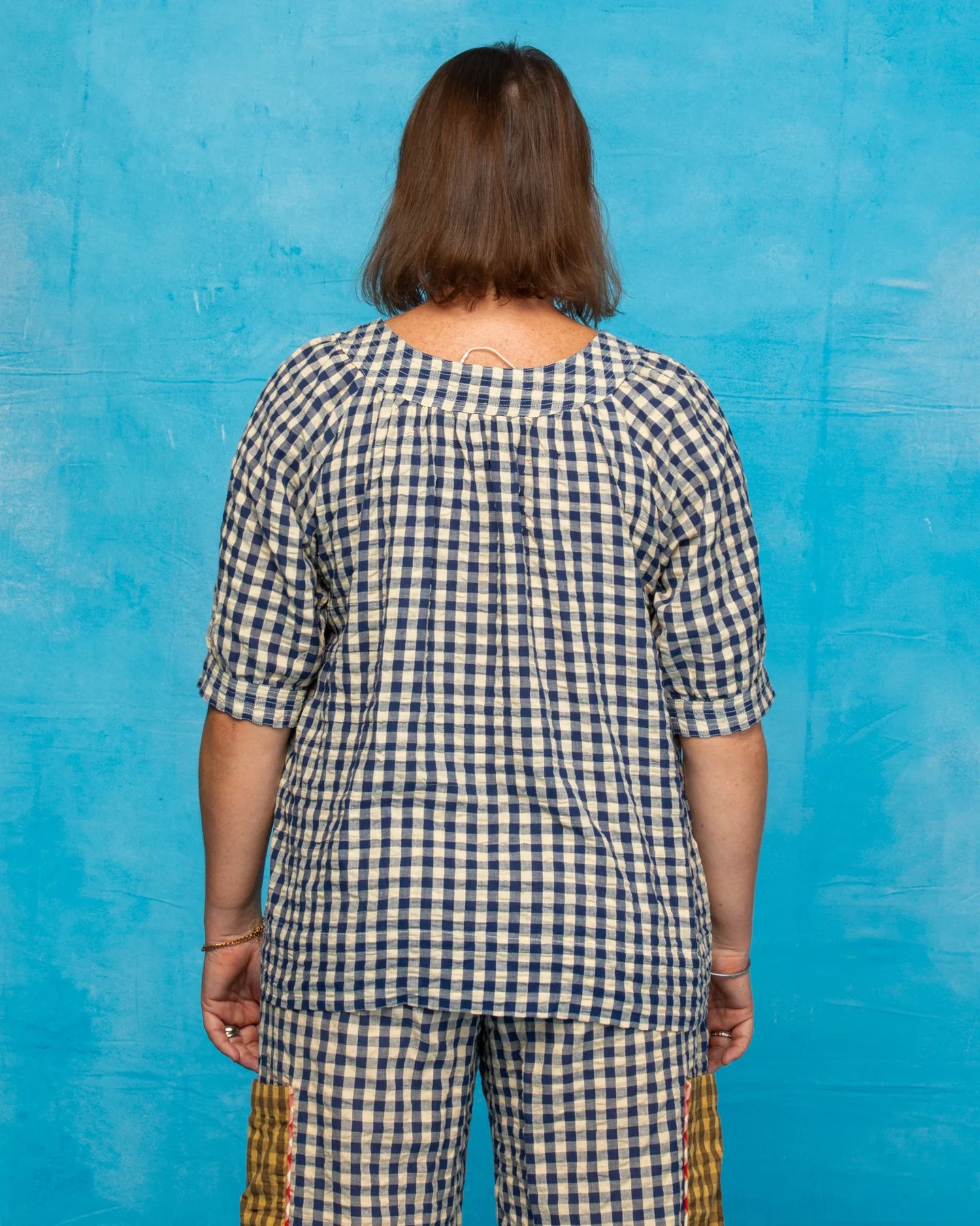Bliss Top Navy Seersucker - Global Free Style
