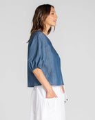 Ava Top Basic Chambray Tops Boom Shankar
