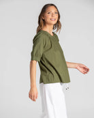 Bliss Top Basic Khaki Tops Boom Shankar
