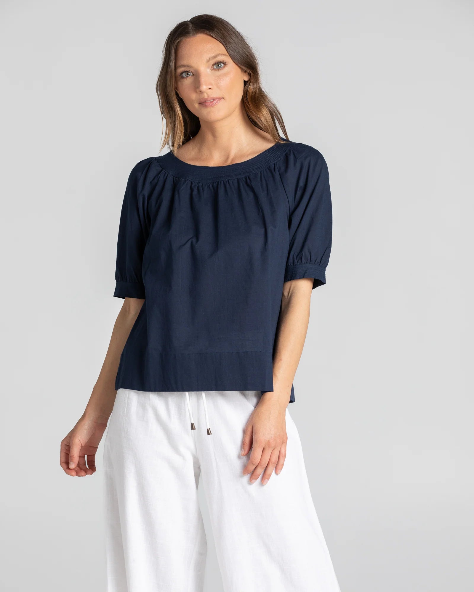 Bliss Top Basic Navy Tops Boom Shankar