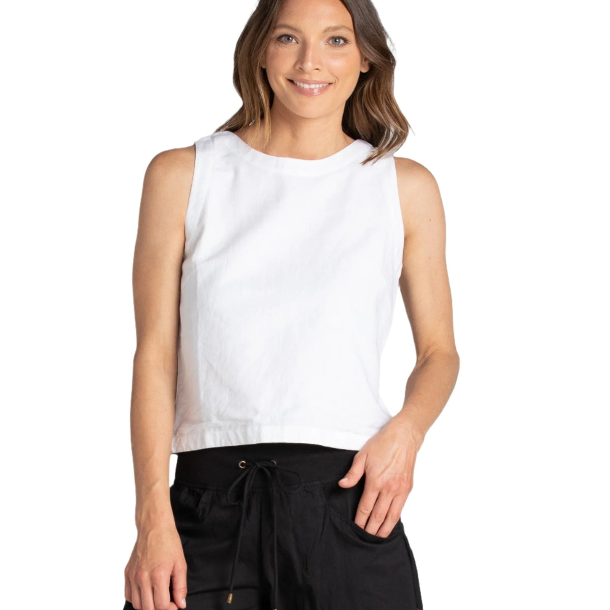 Line Rose Top Rose Top White Linen – Global Free Style