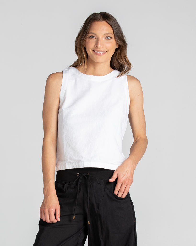 Rose Top White Linen Tops Boom Shankar   