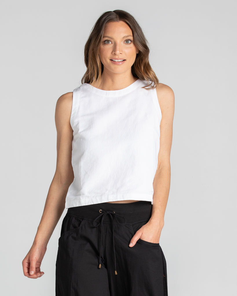 Rose Top White Linen Tops Boom Shankar   