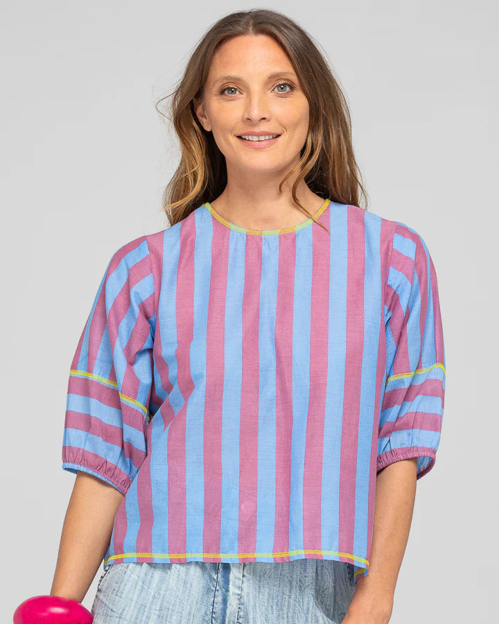 Ava Top Capri Blue Tops Boom Shankar