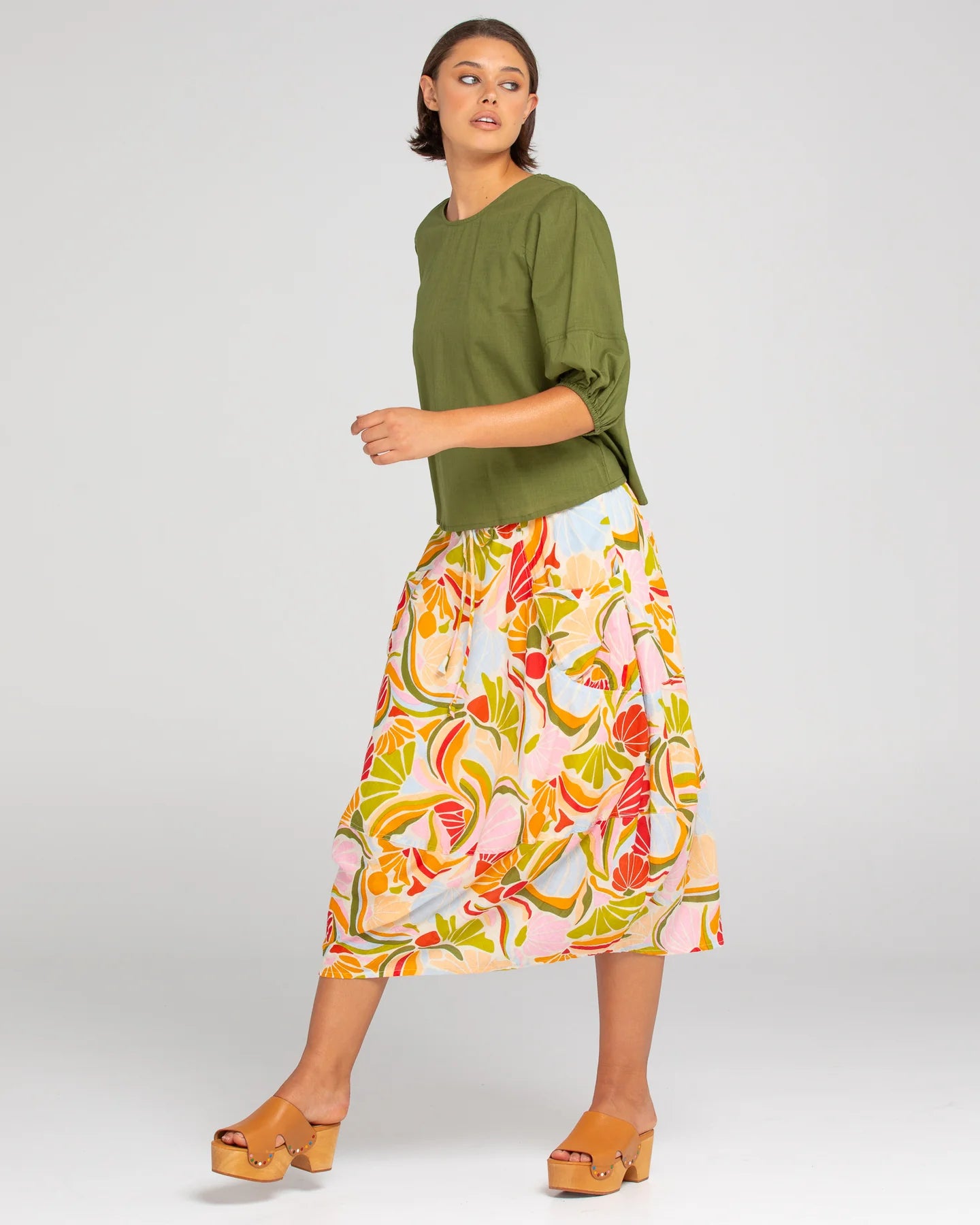 Ava Top Basic Khaki Tops Boom Shankar