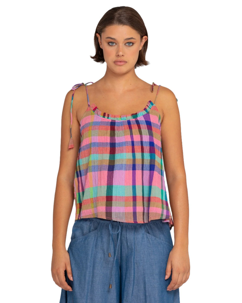 Pia Singlet Riley Check Tops Boom Shankar 6  