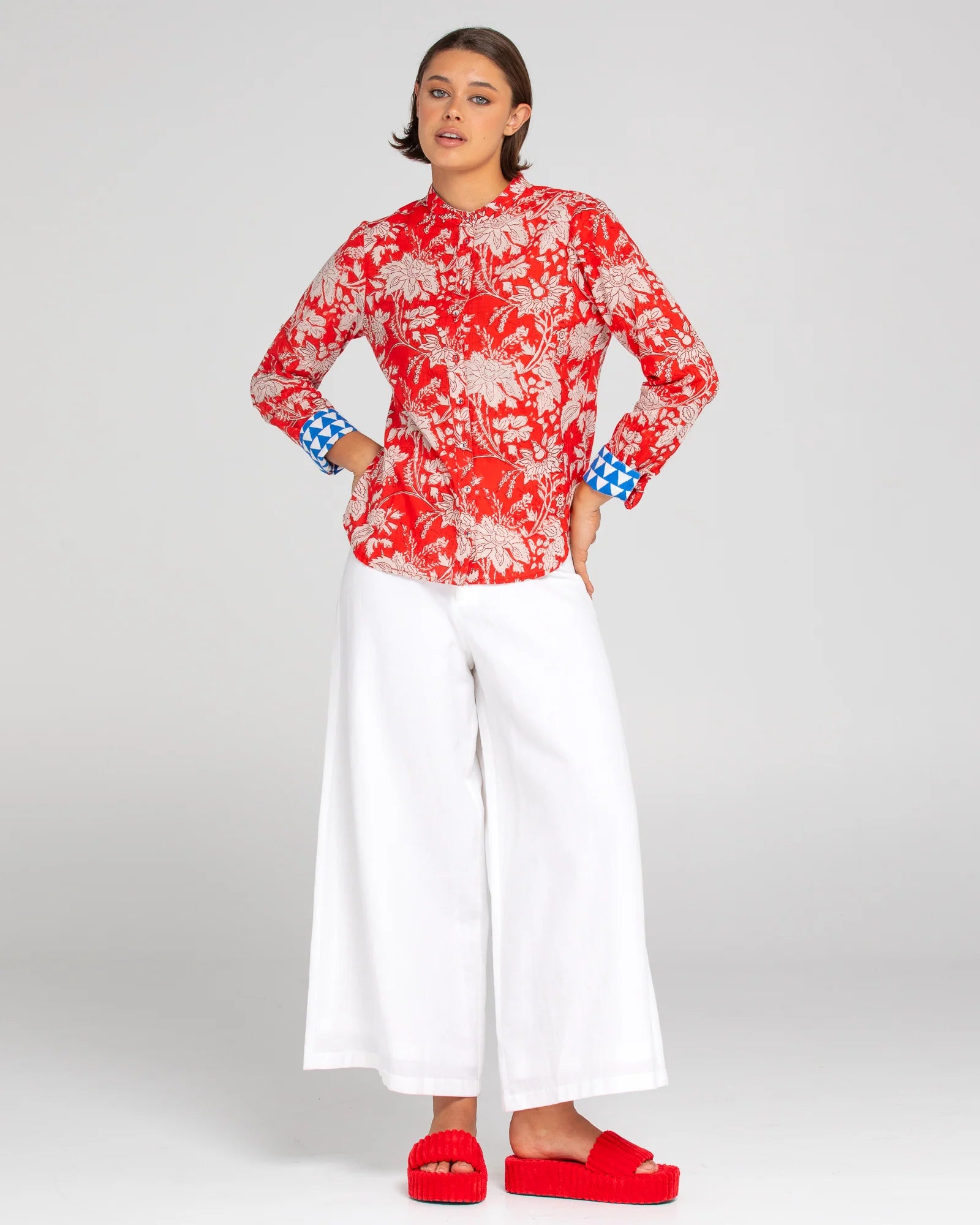 Jedda Linen Pant White Bottoms Boom Shankar