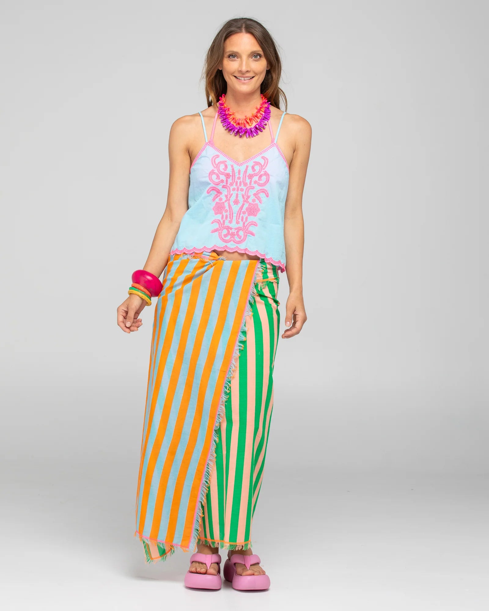 Ahana Singlet Sky Blue Tops Boom Shankar