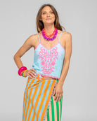 Ahana Singlet Sky Blue Tops Boom Shankar