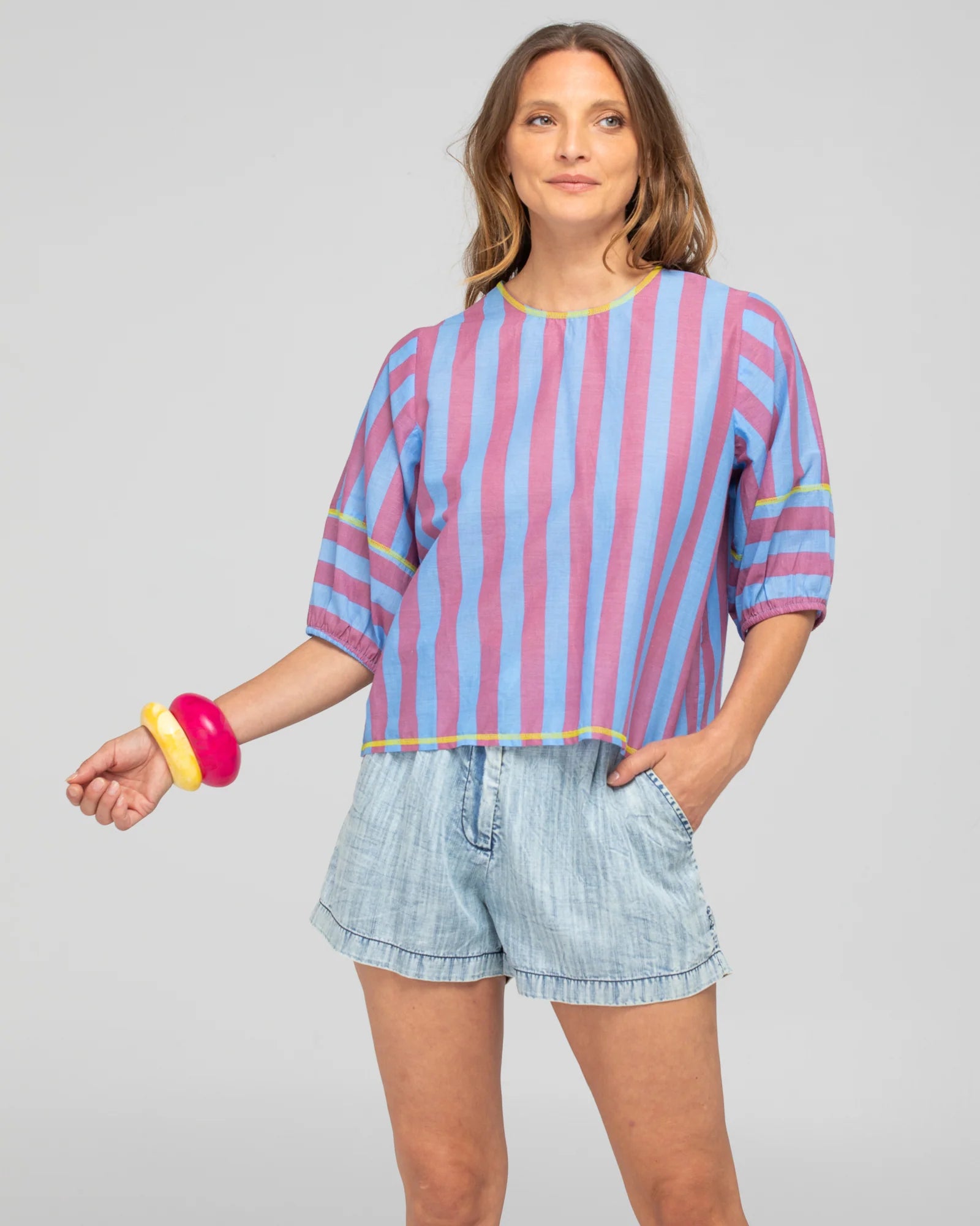 Ava Top Capri Blue Tops Boom Shankar