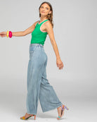 Bellissimo Tank Top Green Tops Boom Shankar