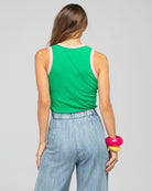 Bellissimo Tank Top Green Tops Boom Shankar