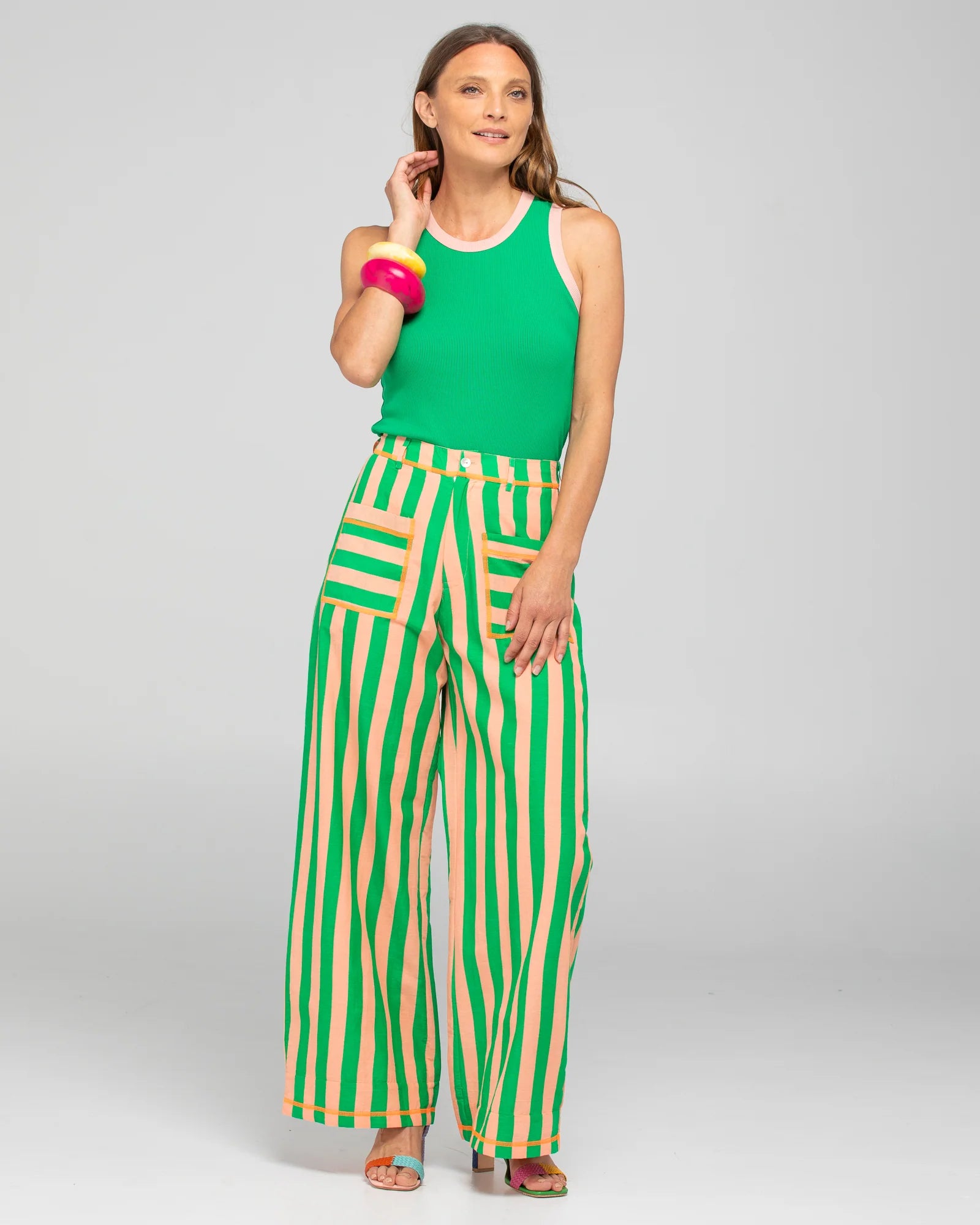 Sana Pant Capri Peach Bottoms Boom Shankar