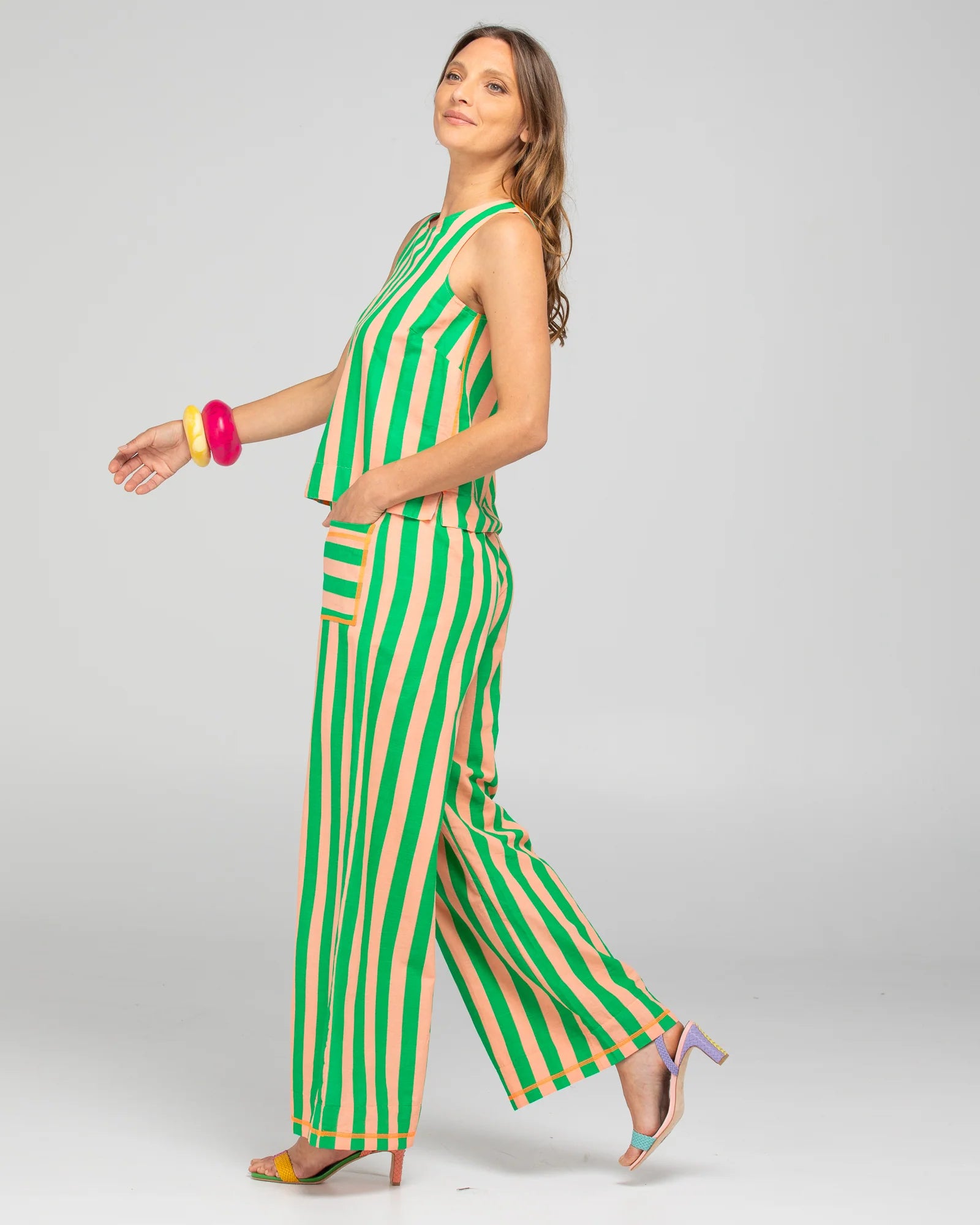 Hara Top Reversible Capri Peach/Tangerine Tops Boom Shankar