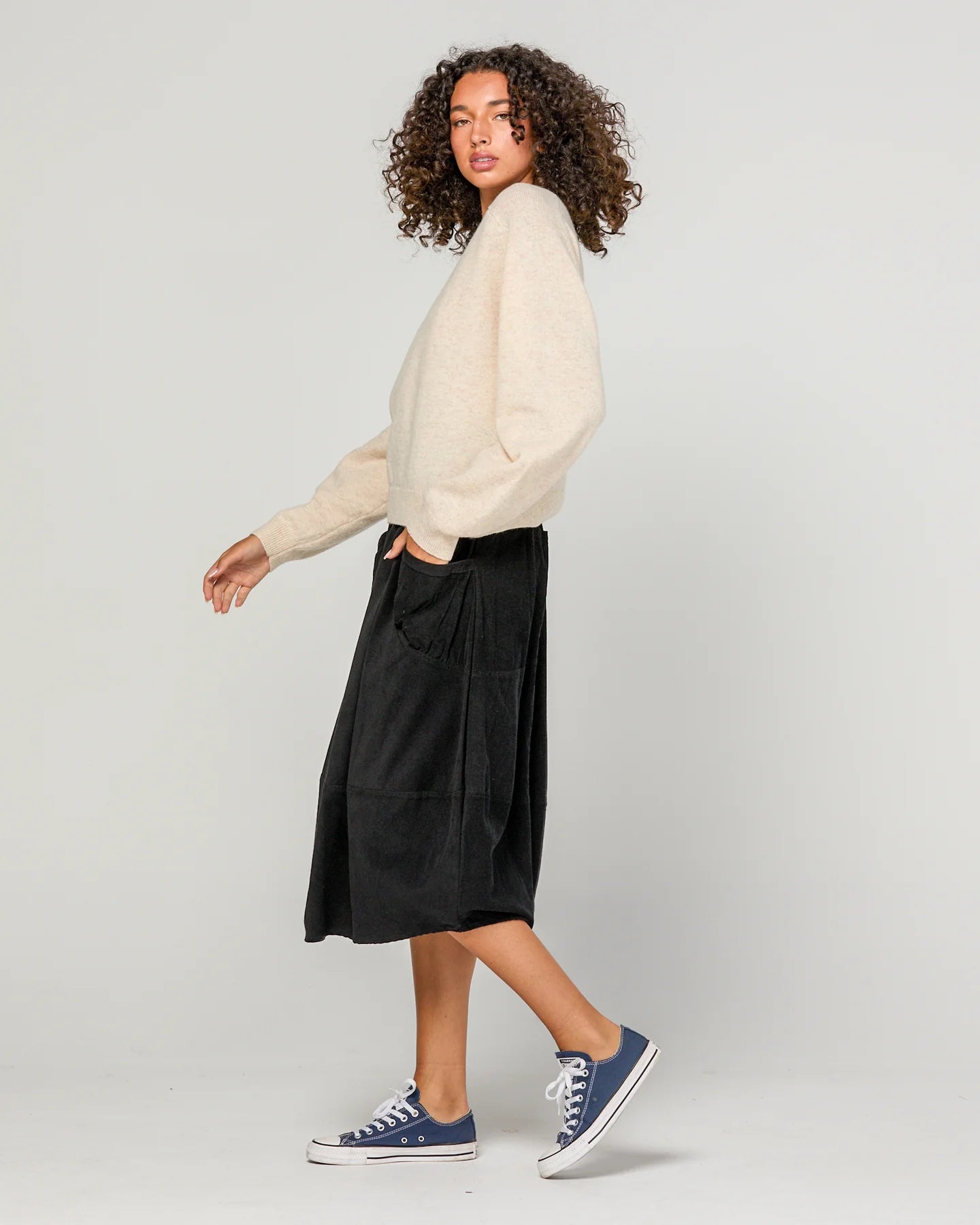 Cord Guru Skirt Black Skirts Boom Shankar