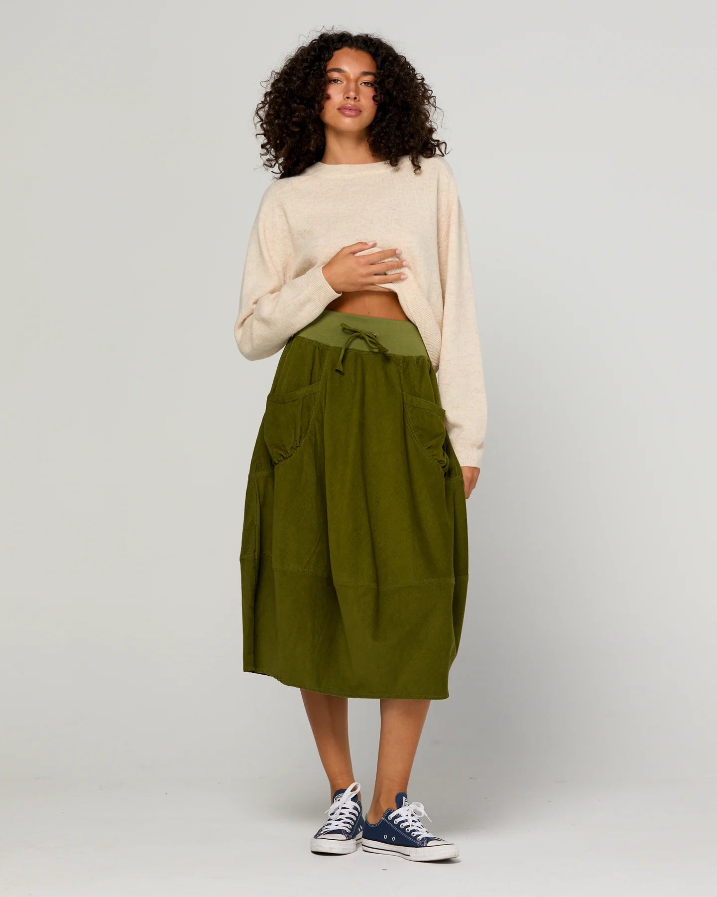 Cord Guru Skirt Olive Green Skirts Boom Shankar