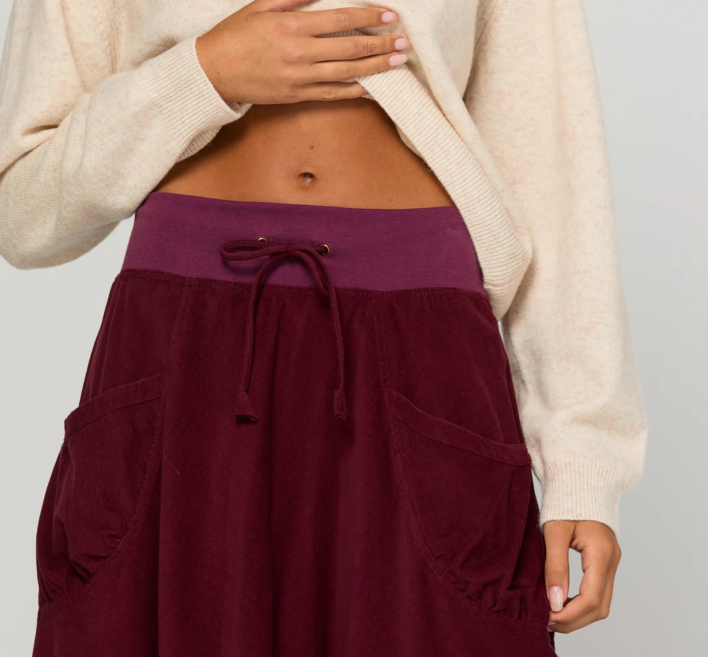 Cord Guru Skirt Merlot Skirts Boom Shankar