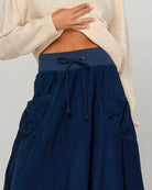 Cord Guru Skirt Midnight Blue Skirts Boom Shankar